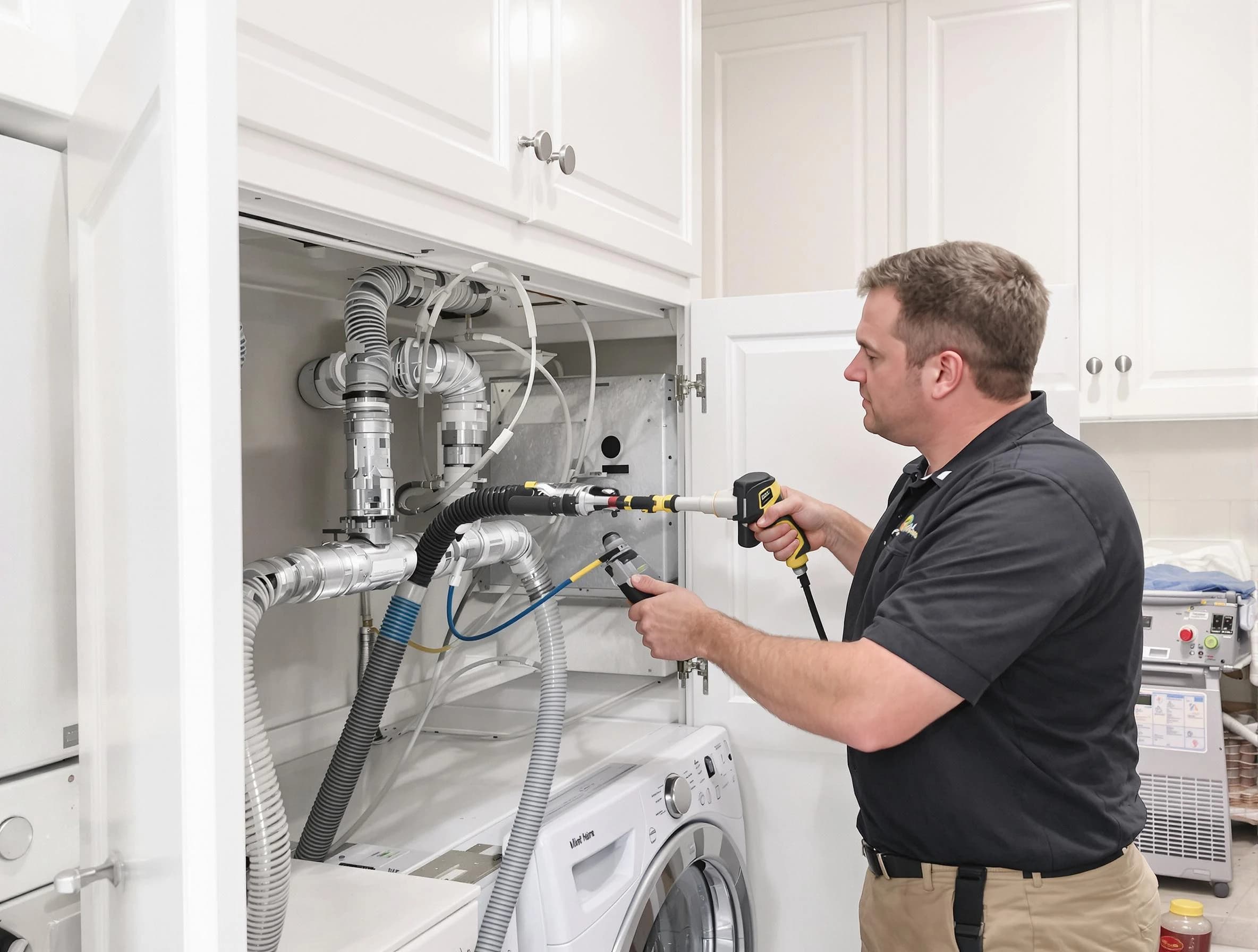 Midlothian Dryer Vent Cleaning professional removing severe blockage from a clogged dryer vent in Midlothian