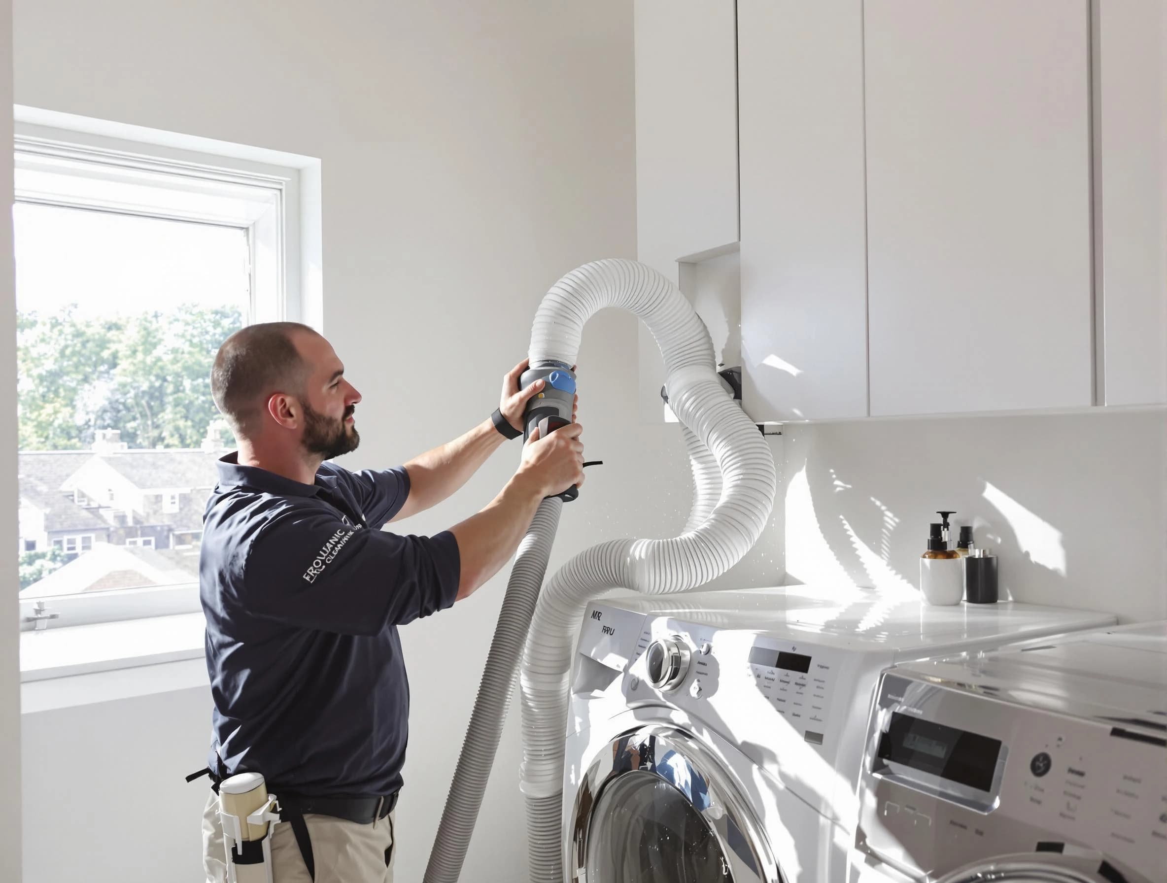 Certified Midlothian Dryer Vent Cleaning technician performing dryer vent cleaning in Midlothian
