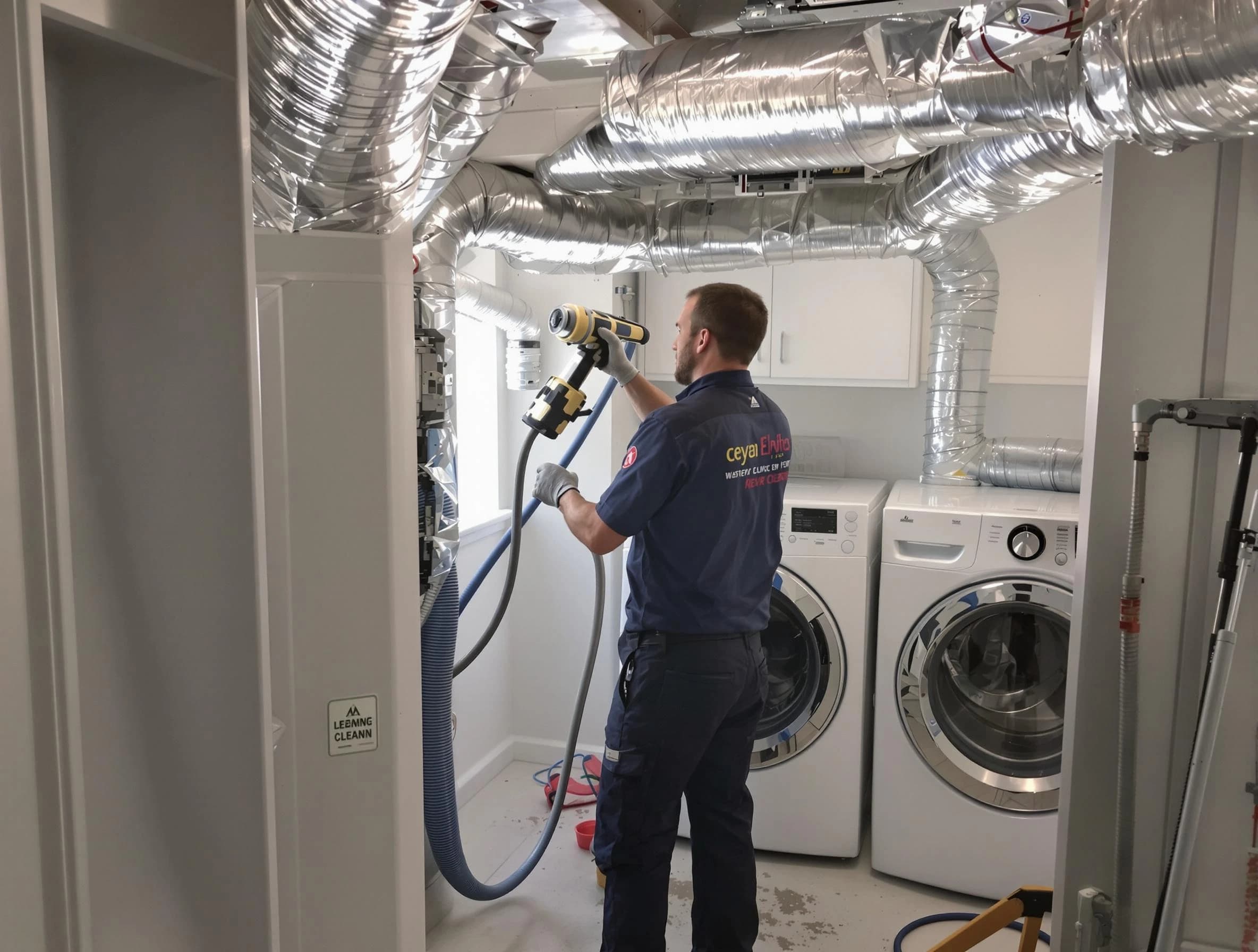 Midlothian Dryer Vent Cleaning specialist using advanced equipment for thorough duct cleaning in Midlothian