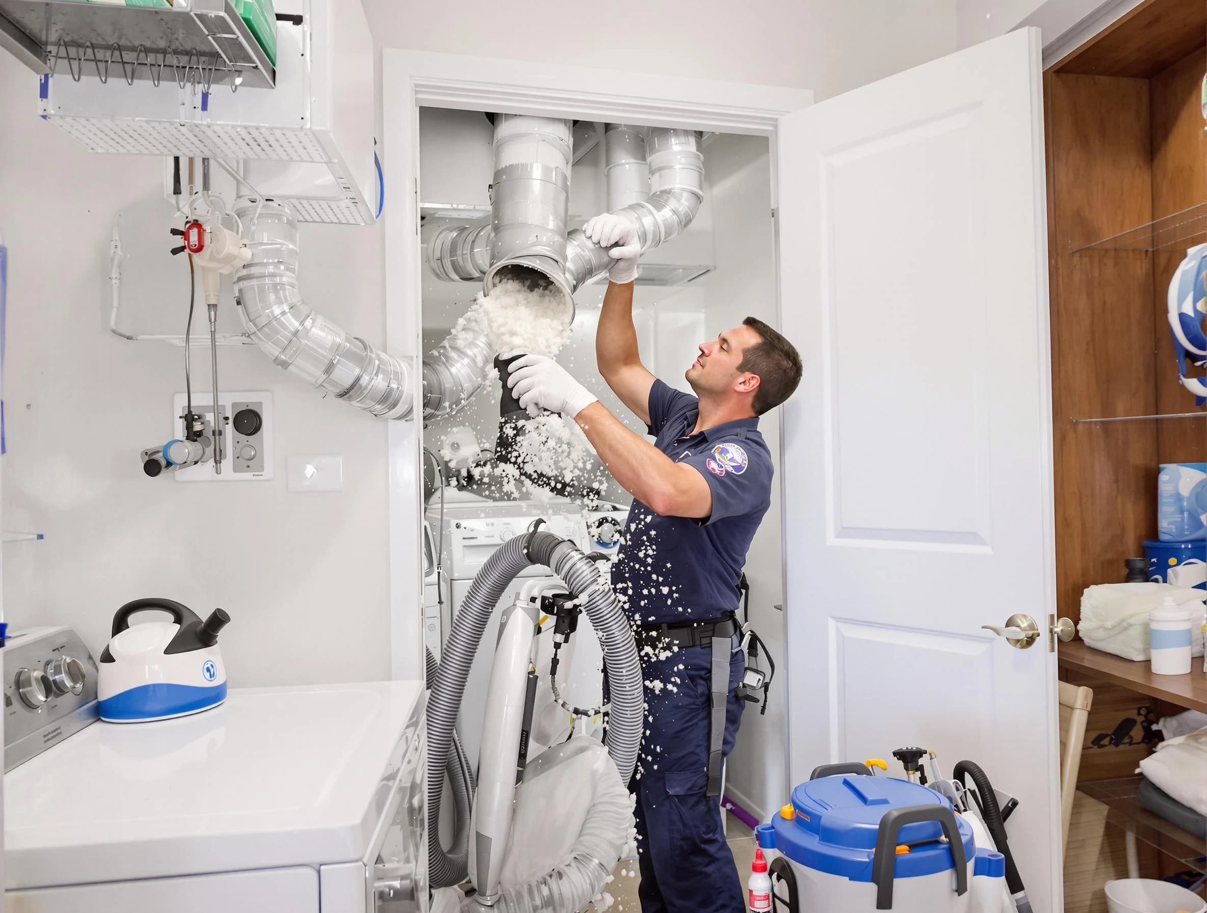Midlothian Dryer Vent Cleaning technician delivering thorough residential dryer vent cleaning service in Midlothian