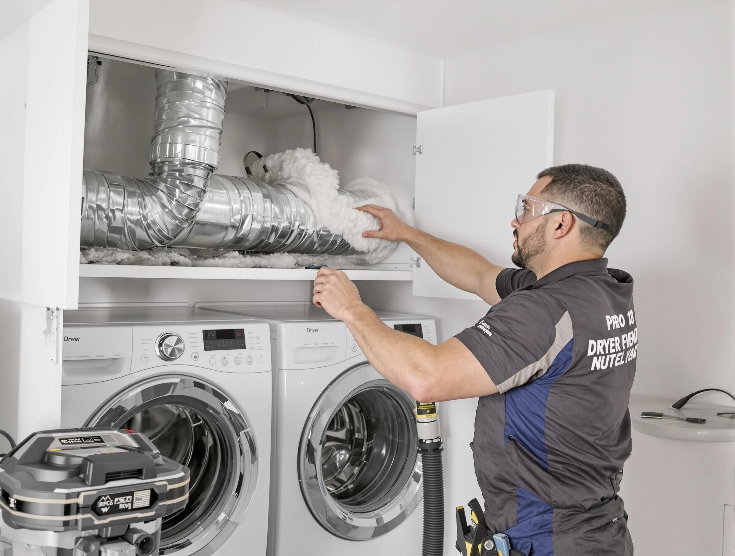 Midlothian Dryer Vent Cleaning certified technician performing specialized gas dryer vent cleaning in Midlothian